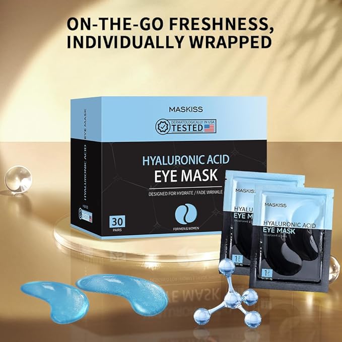 Under Eye Patches (30 Pairs), Hyaluronic Acid Eye Masks for Dark Circles Puffy Eyes Undereye Bags, Collagen Eye Patches for Wrinkles and Hydrate, Skin Care Gift for Her-BrightBean Baby