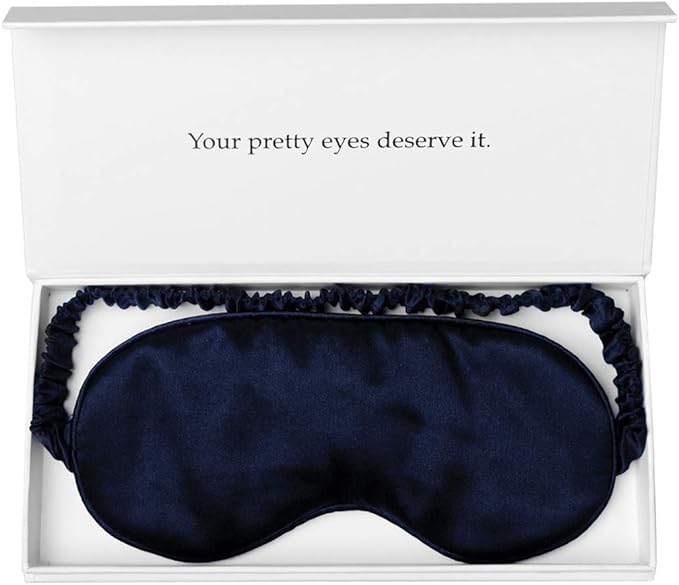 Silk Sleep Mask Light Blocking Luxury 100% Mulberry 19mm Silk Eye Mask Eye Cover Blindfold Ultra Soft Light & Comfy Anti Aging Skin Care with Travel Bag Gift Package-BrightBean Baby