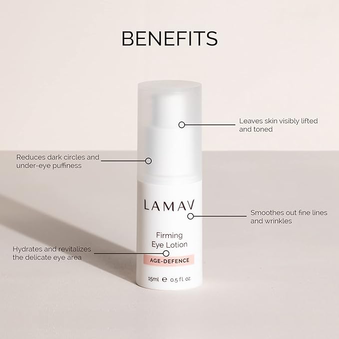 LAMAV Firming Eye Lotion - 7 Potent Actives, Anti-wrinkle Properties, Increases Skin Firmness, Anti-Aging Eye Cream, Cruelty-Free, Reduces Dark Circles-BrightBean Baby