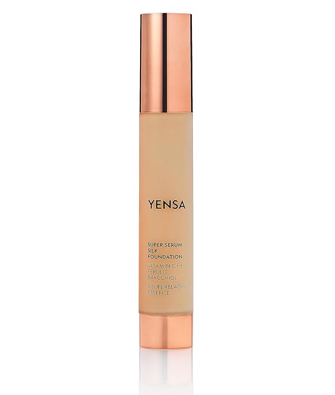 YENSA Super Silk Foundation - Full Coverage, Age-defying complex of Vitamin C, E, Ferulic, and Bakuchiol Oil (Medium 1) 1.0 fl oz-BrightBean Baby