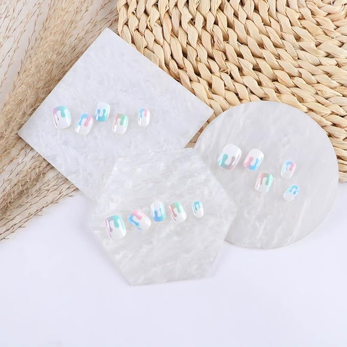 3 Pieces Resin Nail Art Palette, Nail Art Painting Gel Palette Makeup Display Board Nail Art Display Board-BrightBean Baby
