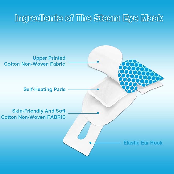 Steam Eye Masks for Dry Eyes, Heated Eye Mask Reduce Puffiness & Dark Circles, Hydrate & Soothe Tired Eyes, Travel Essentials, Business Trip, Party Favors, Unscented 20 Packs-BrightBean Baby