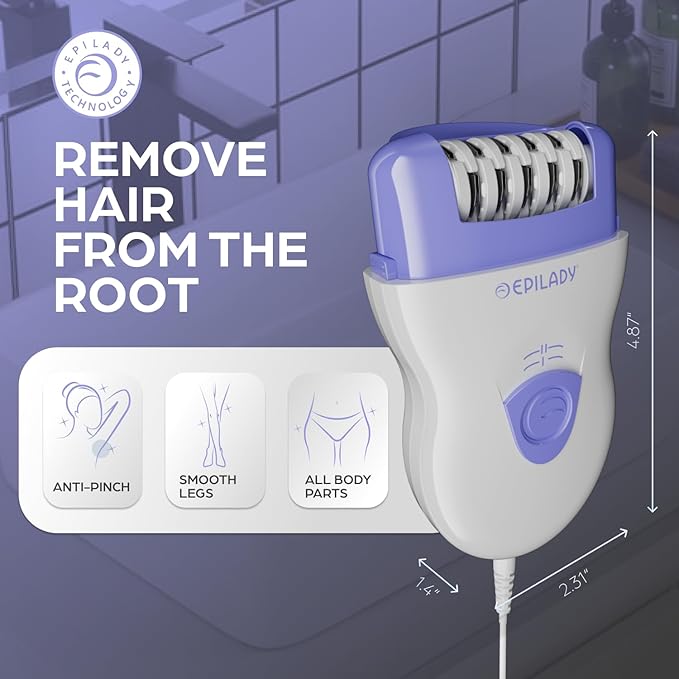 Epilady Speed Corded Epilator for Women | Compact Hair Removal Device for Arms, Legs, Underarms & Bikini Area, Epilators Hair Removal for Women-BrightBean Baby