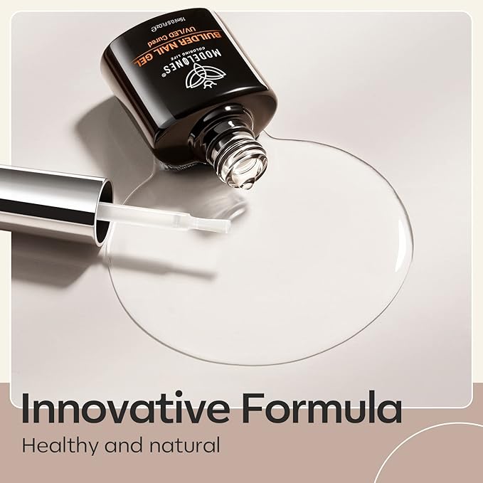 modelones Builder Nail Gel, 7-in-One Clear Builder for Nails, LED Lamp Cured Color Rubber Base Gel Polish Coat Strengthener Thickening Extension Rhinestone Glue in a Bottle for DIY Home Salon Gifts-BrightBean Baby