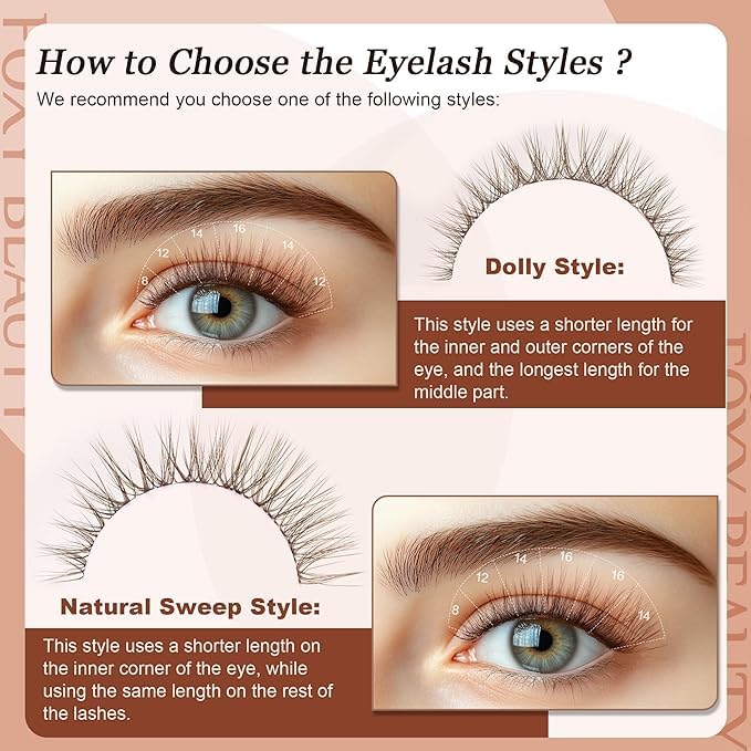 Lash Clusters - Dark Brown Lashes 360PCS Natural Wispy Fluffy Eyelash Clusters 8-16 MM Eyelash Extensions D Curl Faux Mink Lash Extensions DIY at Home-BrightBean Baby