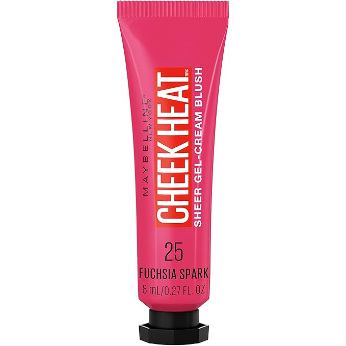 Maybelline Cheek Heat Gel-Cream Blush Makeup, Lightweight, Breathable Feel, Sheer Flush Of Color, Natural-Looking, Dewy Finish, Oil-Free, Fuchsia Spark, 1 Count-BrightBean Baby