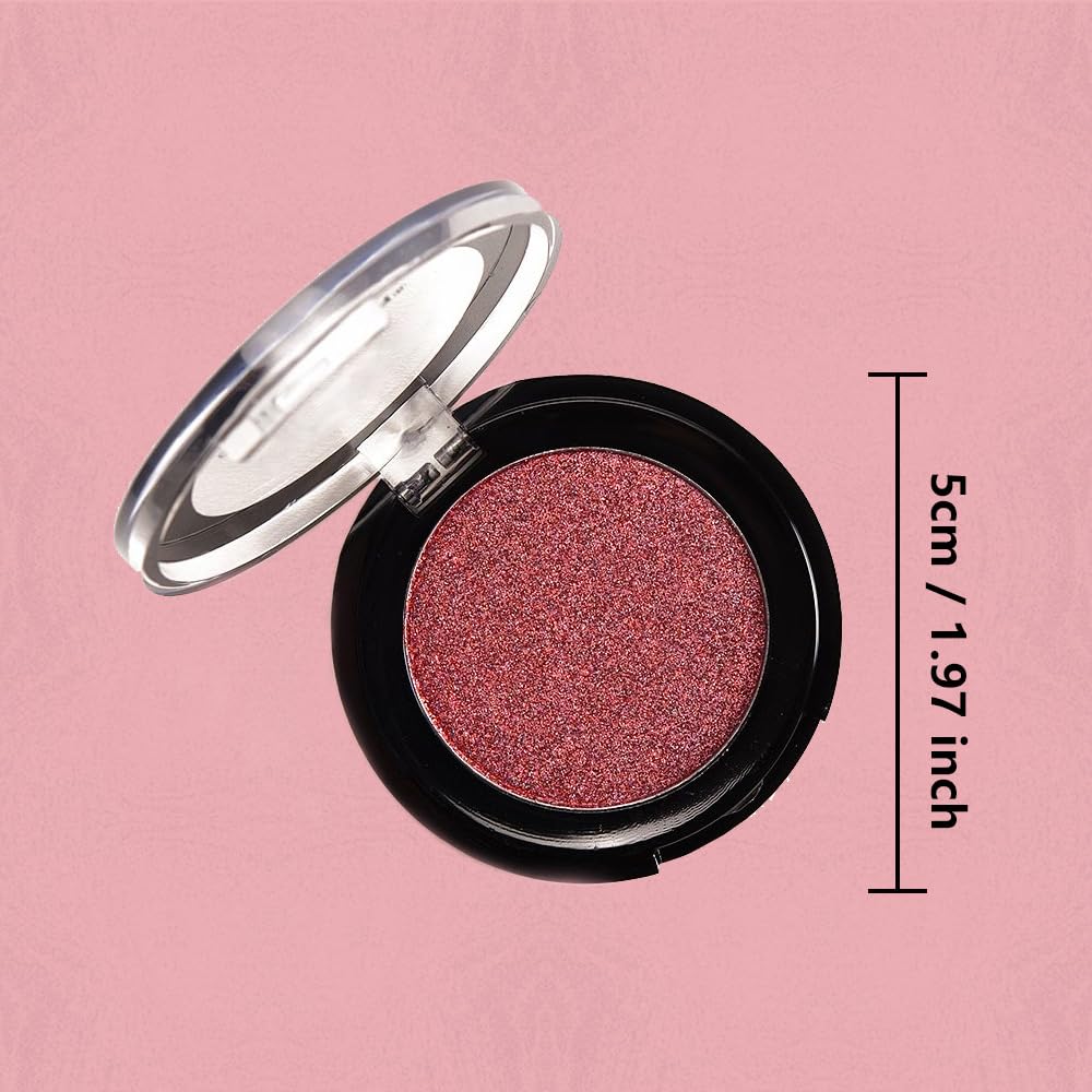 Monochrome Powder Eyeshadow Palette Makeup,Wine Red Natural Neutral Single Shimmer Eye Shadow for Older Women,Buildable Sparkly Eye Finish,Long Lasting Naturing-Looking-BrightBean Baby
