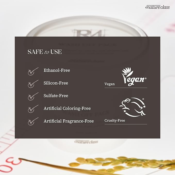 R4 Rice Wash Off Facial Mask – 4-in-1 Pore Care, Deep Cleansing, Hydrating, Exfoliates, Pore Sebum Clearing, Gentle Exfoliating Korean Skincare 3.38 Fl Oz-BrightBean Baby