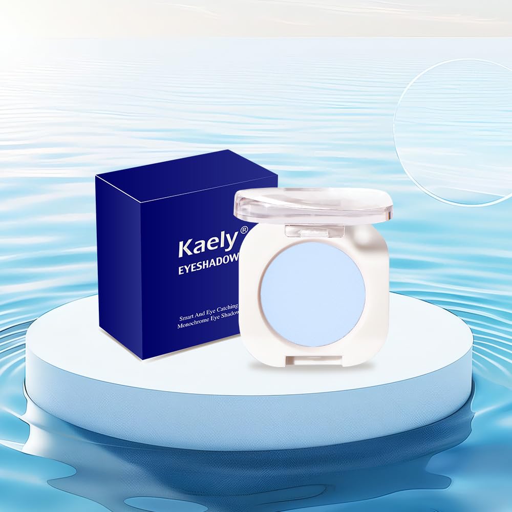 Single Matte Eye Shadow Palette Makeup, Light Blue Matte Eyeshadow for Women, Monochrome Eye Shadow Makeup, Pigmented Waterproof Sombras Para Ojos, Vegan, Talc, Paraben & Cruelty Free, 22-BrightBean Baby