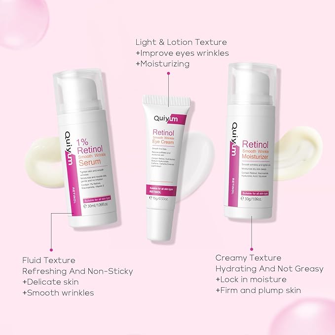 Retinol Skin Care Set, Dark Spot Remover for Face with Face Serum, Eye Cream, Moisturizer, Anti Aging Facial Skin Care Routine Kit, Wife Mom Women Gifts for Christmas Stocking Stuffers-BrightBean Baby