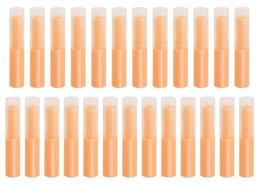 0.14oz Empty Flavored Lip Balm Container Tubes Plastic Homemade Moisturizing Lip Stick with Caps Bulk Fit for Women Adult DIY Making Supplies, 25 Count (Orange)-BrightBean Baby
