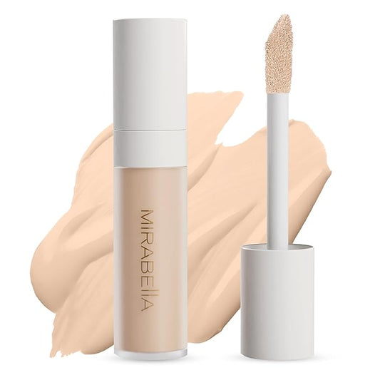 Mirabella Invincible For All Perfecting Under Eye Concealer Full Coverage - Hydrating Makeup Concealer for Dark Circles, Fine Lines & Wrinkles w/Hyaluronic Acid - Ivory I30-BrightBean Baby