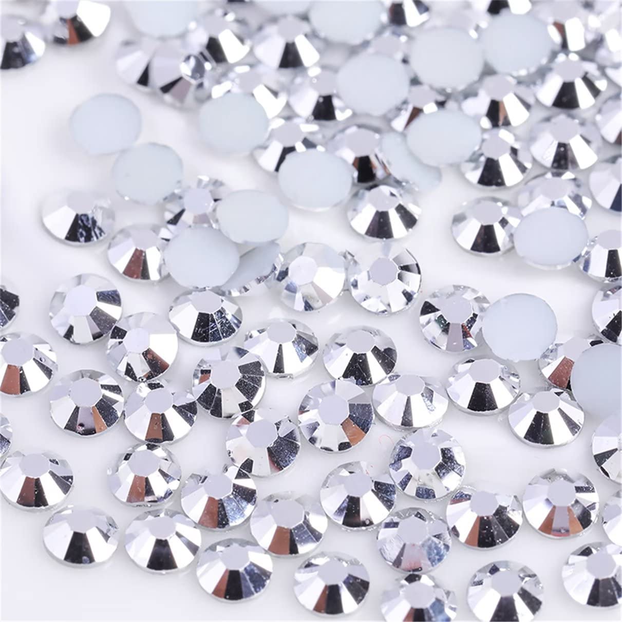 3000 Pieces SS12 3mm Flatback Rhinestones Clear Glass Round Gems Crystals for Nail Art DIY Crafts Clothes Shoes Bags （Silver）-BrightBean Baby