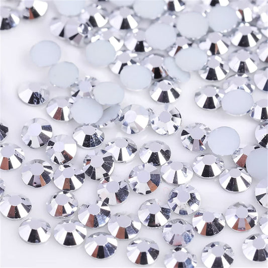 3000 Pieces SS12 3mm Flatback Rhinestones Clear Glass Round Gems Crystals for Nail Art DIY Crafts Clothes Shoes Bags （Silver）-BrightBean Baby