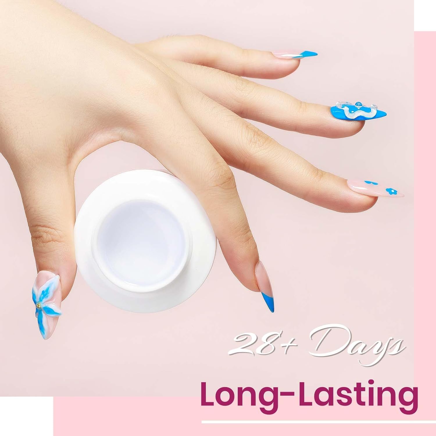 Solid Builder Gel for Nails 2PCS, Sculpting Gel 3D Nail Art Non-Stick Hand, Clear & White, Hard Gels For Nails Modeling, Sculpture, Nail Extension UV/Led Manicure DIY At Home 18g-BrightBean Baby