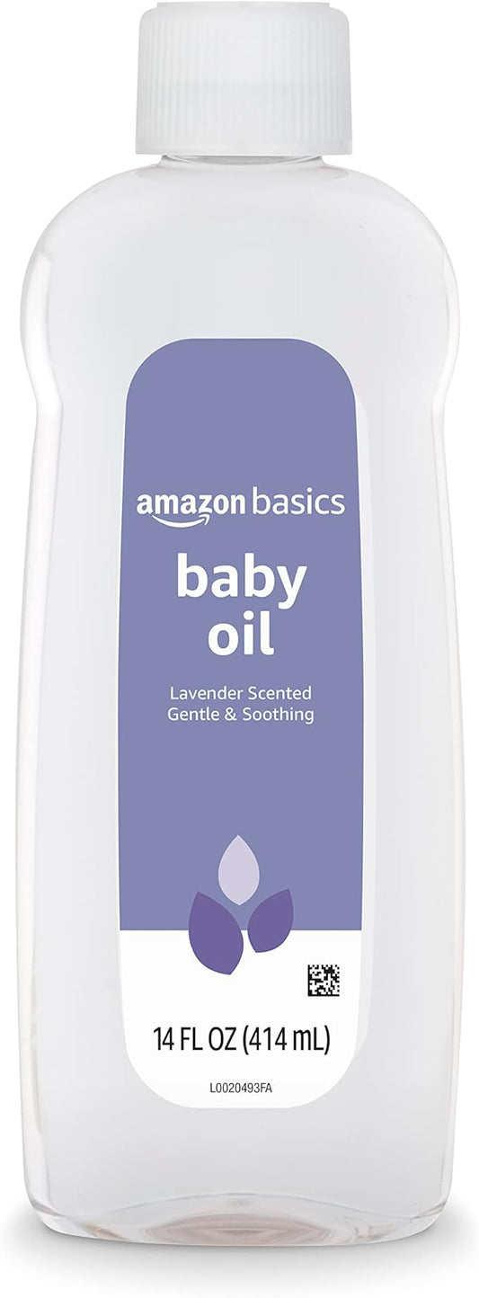 Amazon Basics Baby Oil, Lavender Scented, 14 Fluid Ounce, 1-Pack (Previously Solimo)-BrightBean Baby