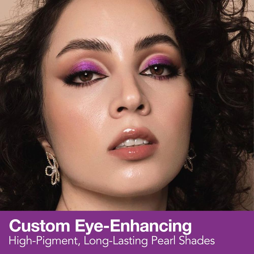 Purple Eyeshadow Palette with Mirror for Eye Makeup,16 Color Blue Green Pink Gold Colorful Matte Glitter Highly Pigmented Korean Natural Rainbow Eye Shadow palette,Blendable-01-BrightBean Baby