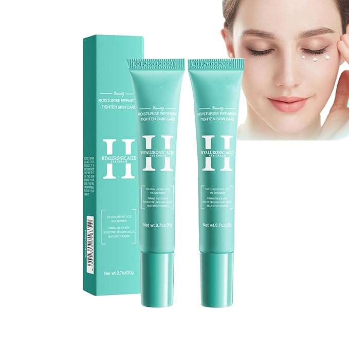 2 PCS Hyaluronic Acid Repair Eye Cream for Dark Circles,Bags Under and Puffiness,Eye Wrinkle Firming Cream Moisturise Repairing Thghten Eye Skin Care-BrightBean Baby