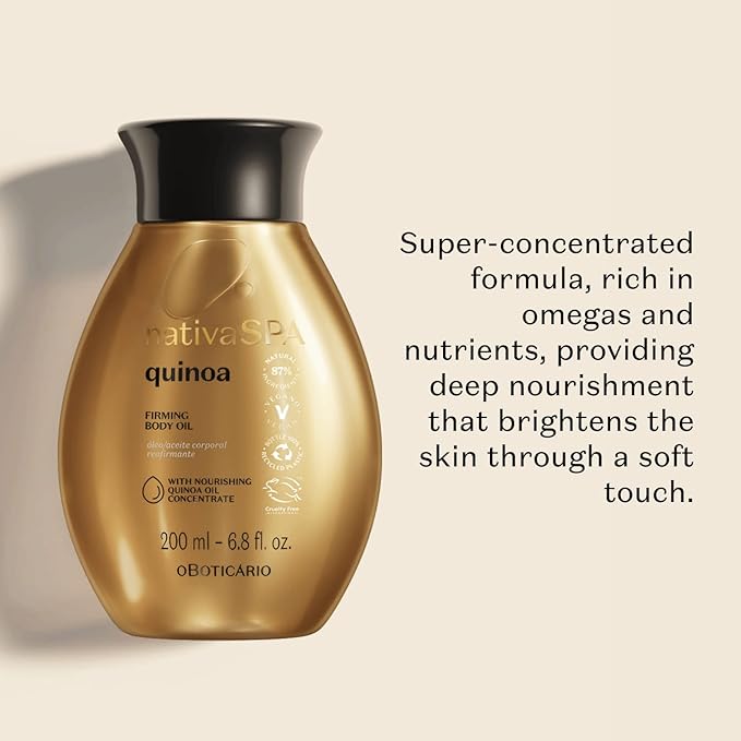 Nativa SPA by O Boticario Quinoa Hydrating Body Oil, Soft and Healthy Skin, 6.8 oz. (200 ml)-BrightBean Baby