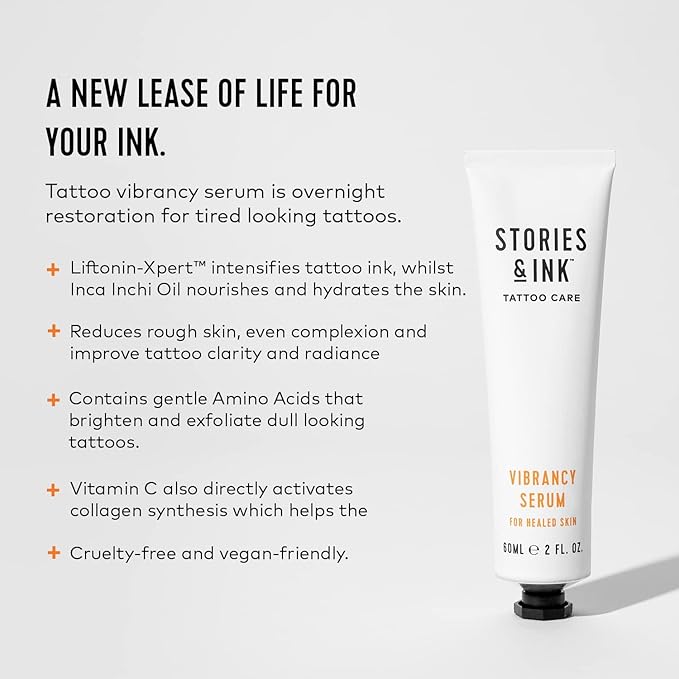 Stories & Ink Tattoo Care | THE ORIGINALS PACK | Fade-Fighting Regimen (Daily Moisturizer + Hydrating Body Oil + Vibrancy Serum) | Completely Hydrates, Highlights and Defines your Ink-BrightBean Baby