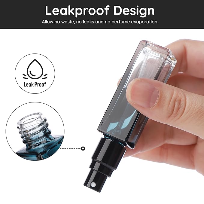 Segbeauty Travel Perfume Bottle Refillable, 5pcs 10ML Mini Glass Perfume Containers with Funnel and Pipette, Empty Portable Leak-proof Fragrance Bottles Spray Atomizer Pump Bottle Kit for Toiletries-BrightBean Baby