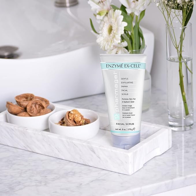 Pharmagel Enzyme Ex‑Cell™ | Gentle Papaya + Walnut Shell Facial Scrub – 6 oz | For Sensitive Skin & All Skin Types-BrightBean Baby
