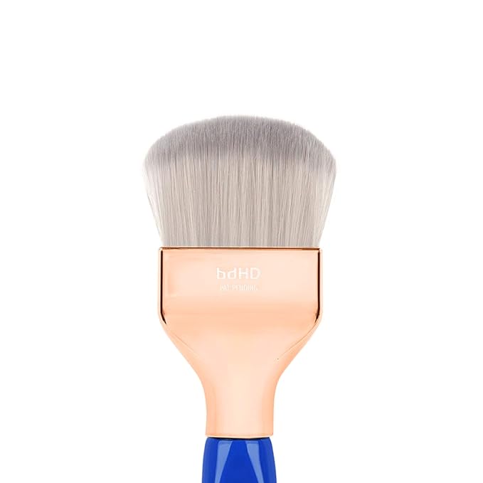 Bdellium Tools Professional Makeup Brush - Golden Triangle 972 Large Rounded Double Dome Blender - With All Vegan and Soft Synthetic Fibers, For Foundation Application & Blending (Blue, 1pc)-BrightBean Baby