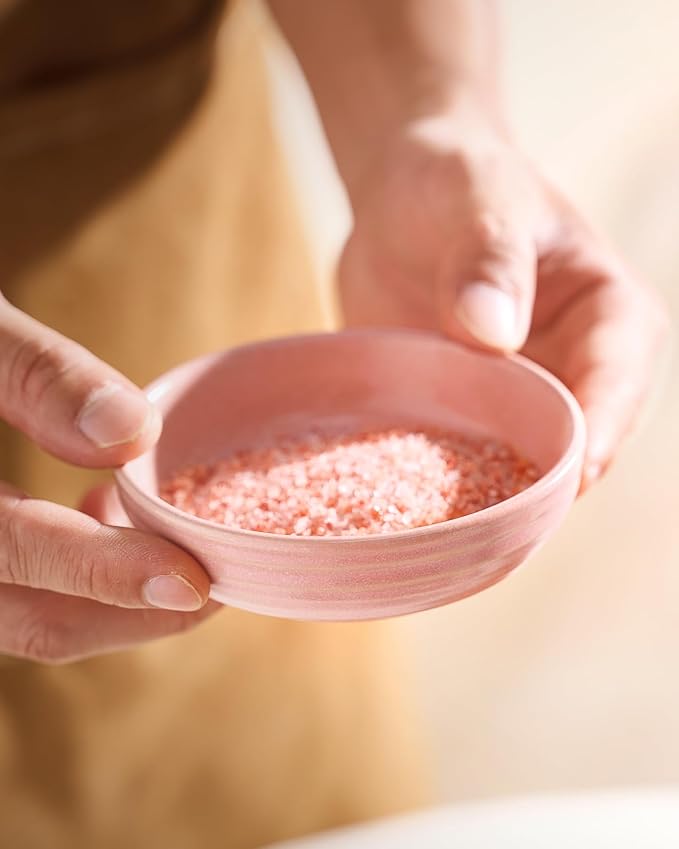 famiware Pluto Soy Sauce Dishes of 6, 3 oz Dipping Sauce Cups/Bowls/Dishes for Kitchen, Ceramic Small Bowls for Side Dish, Appetizers, Snacks, and Sushi, Reactive Glaze, Light Pink