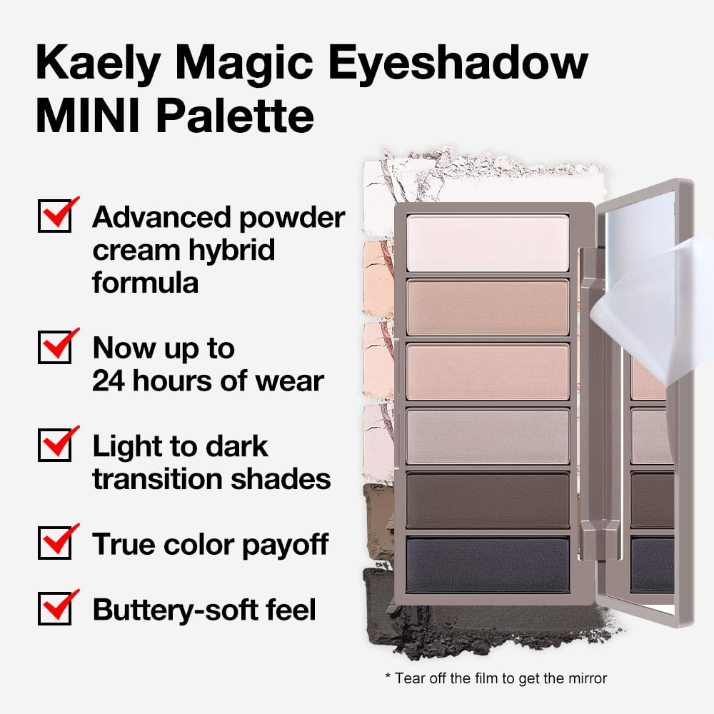 Kaely 6 Color Mini Nude Eyeshadow Palette Makeup, Highly Pigmented Eye Shadow Palette Waterproof, Natural Matte Eye Shadow Palette, paleta de sombras de ojos, Vegan & Cruelty-free, 01-BrightBean Baby