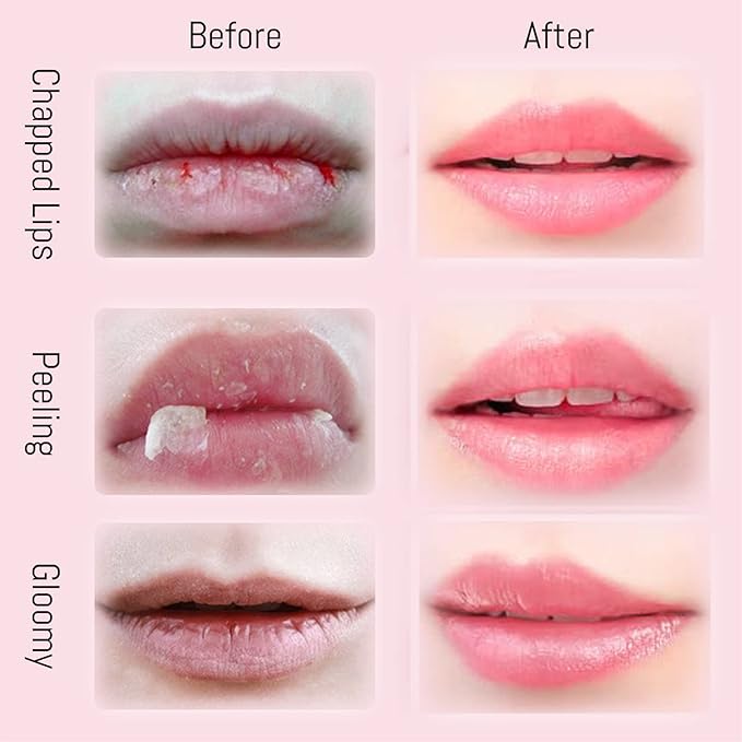 2PCS Lip Balm Honey Pot, Honey Pot Lip Balm for Dry Cracked Lips, Strawberry Lip Balm Scrubs Exfoliator & Moisturizer, Hydrating Lip Balm Honey Pot with Wand, Lip Sleeping Mask (B)-BrightBean Baby