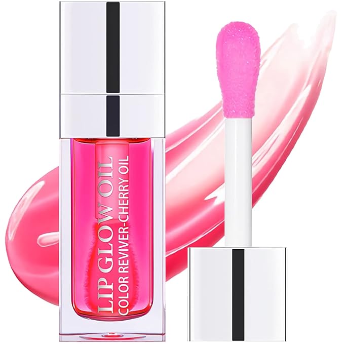 Yasovigi Hydrating Lip Oil Plumping Lip Tint Moisturizing Lip Gloss, Transparent Lip Balm Care Stick Nourishing Repairing Non-sticky, Moisture&Lighten Lip Lines (Raspberry)-BrightBean Baby