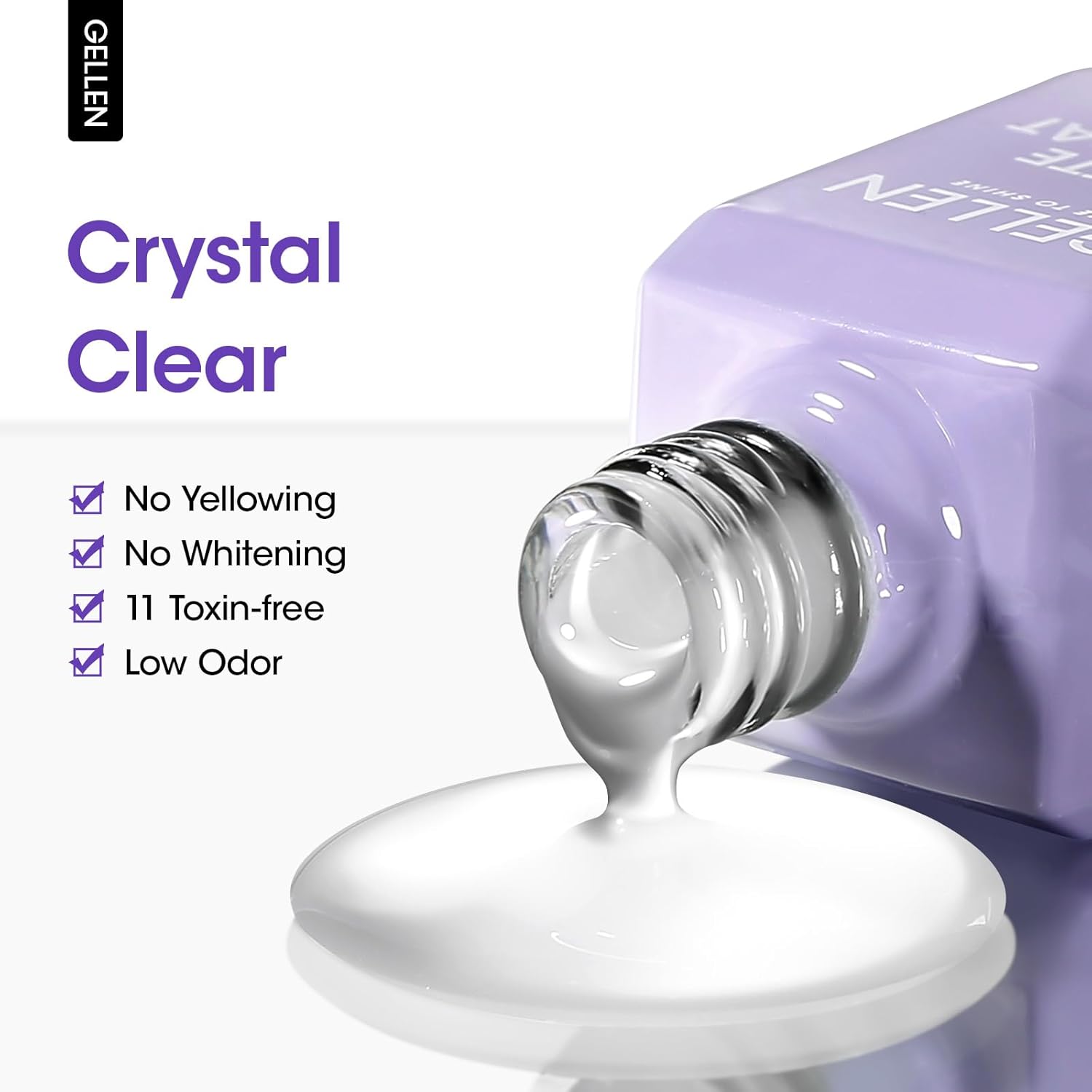 GELLEN Matte Top Coat Gel Nail Polish, 18ml Matte No Wipe Top Coat Soak Off Nail Lamp Gel, Seals in Color, Prevent Scratches or Chipping, Long Lasting DIY Home Nail Salon-BrightBean Baby