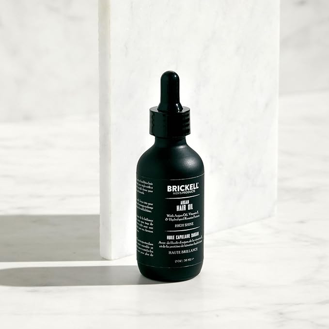 Brickell Men's Argan Oil for Hair, Natural and Organic Hair Oil For Men, Lightweight Hair Treatment, 2 Ounce, Scented-BrightBean Baby