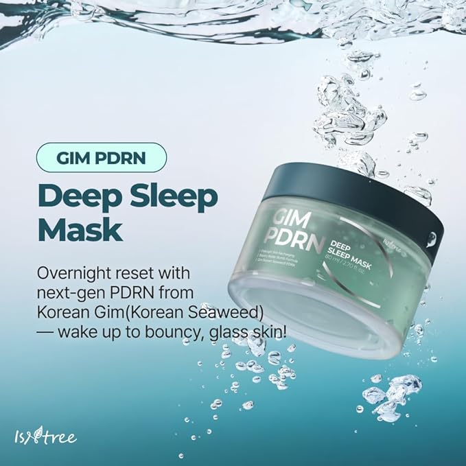 IsNtree Gim PDRN Deep Sleep Mask 80ml, 2.7 fl oz | Korean SEAWEED Skincare Sleeping Mask gel | Night Cream | Facial Mask | Overnight Gel mask for Hydration & Skin Bounce-BrightBean Baby