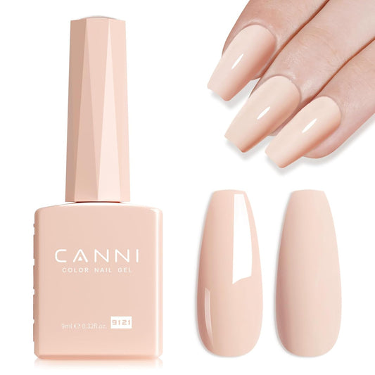 CANNI Nude Pink Gel Nail Polish – 0.3oz Sheer Skin Tone Color, Glossy Soak-Off UV/LED Nail Gel for Natural French Manicure, DIY & Salon Use-BrightBean Baby