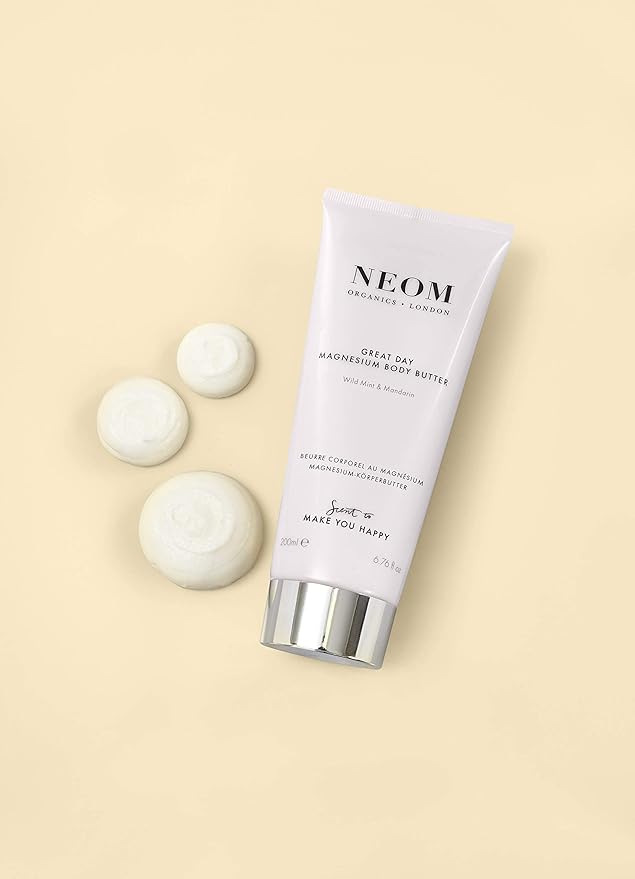 Neom- Great Day Magnesium Body Butter, 200ml | Mandarin & Wild Mint | Cream Moisturiser With Essential Oils | Nourish & Soften | Fresh & Zesty-BrightBean Baby