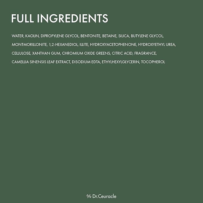 leegeehaam Dr.Ceuracle Jeju Island Matcha Clay Pack (115g / 4.05 oz) - Wash-Off Type Clay Facial Mask Pack for Cleansing Pore and Detoxifying Dull Skin-BrightBean Baby