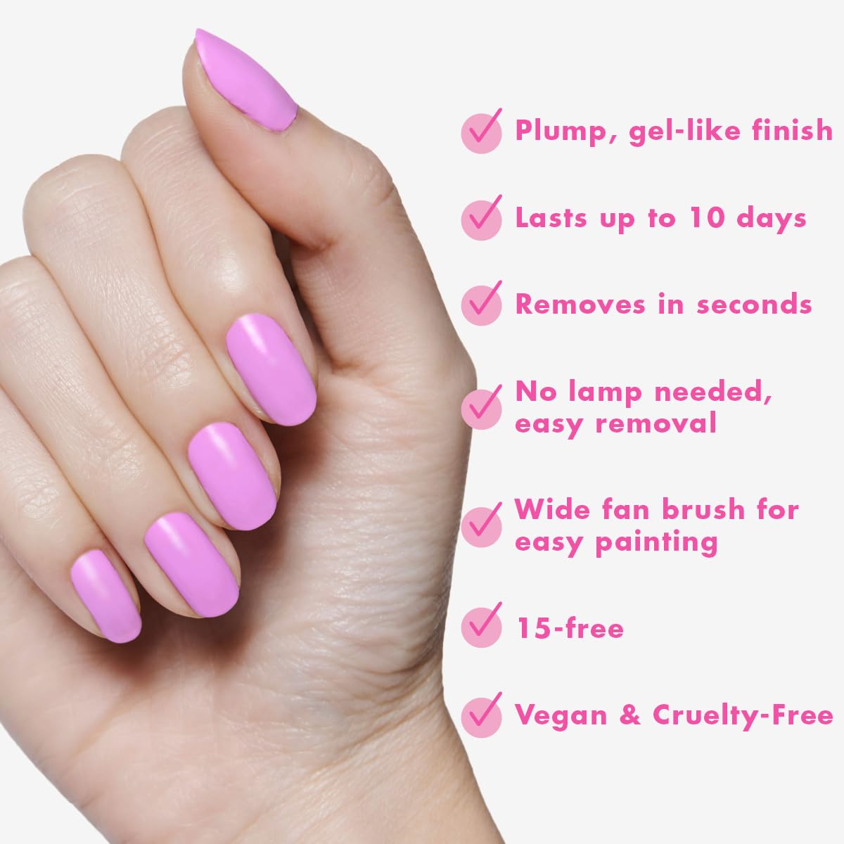 Olive & June Long Lasting Nail Polish | Gel-Like Finish No Lamp Needed | Lasts up to 10 days | Salon-Quality Color at Home | 15-Free, Vegan & Cruelty-Free Chip-Resistant Shine | Fierce & Loving Lilac-BrightBean Baby
