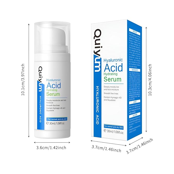 Hyaluronic Acid Serum for Face, Hydrating Face Serum for Dry Skin W/Hymagic-4D, Squalane, Vitamin C & E for Plumping, Hydrating & Anti-Aging Serum, Skin Care, 1.06fl.oz, Pack of 2-BrightBean Baby