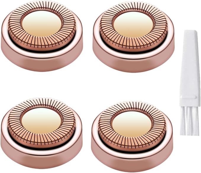 Facial Hair Remover Replacement Heads for Generation 1 Finishing Touch Flawless Facial Hair Removal Tool for Women,18K Gold-Plated Rose Gold 4 Count,First Generation by BECHY.