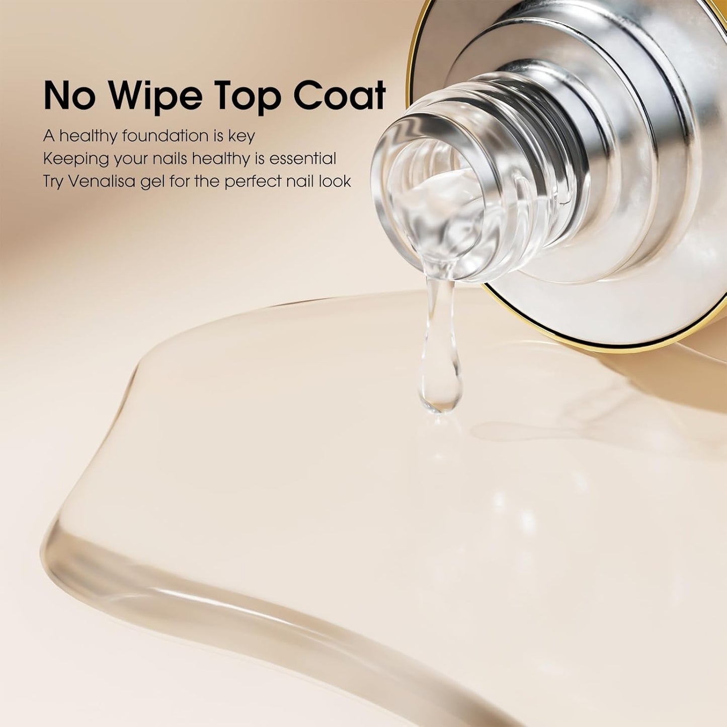 VENALISA 2 Pcs No Wipe Gel Top Coat Set- High Gloss Shiny Long Lasting Top Coat Clear Gel Nail Polish Kit, Soak Off Nail Art Home and Professional Manicure-BrightBean Baby