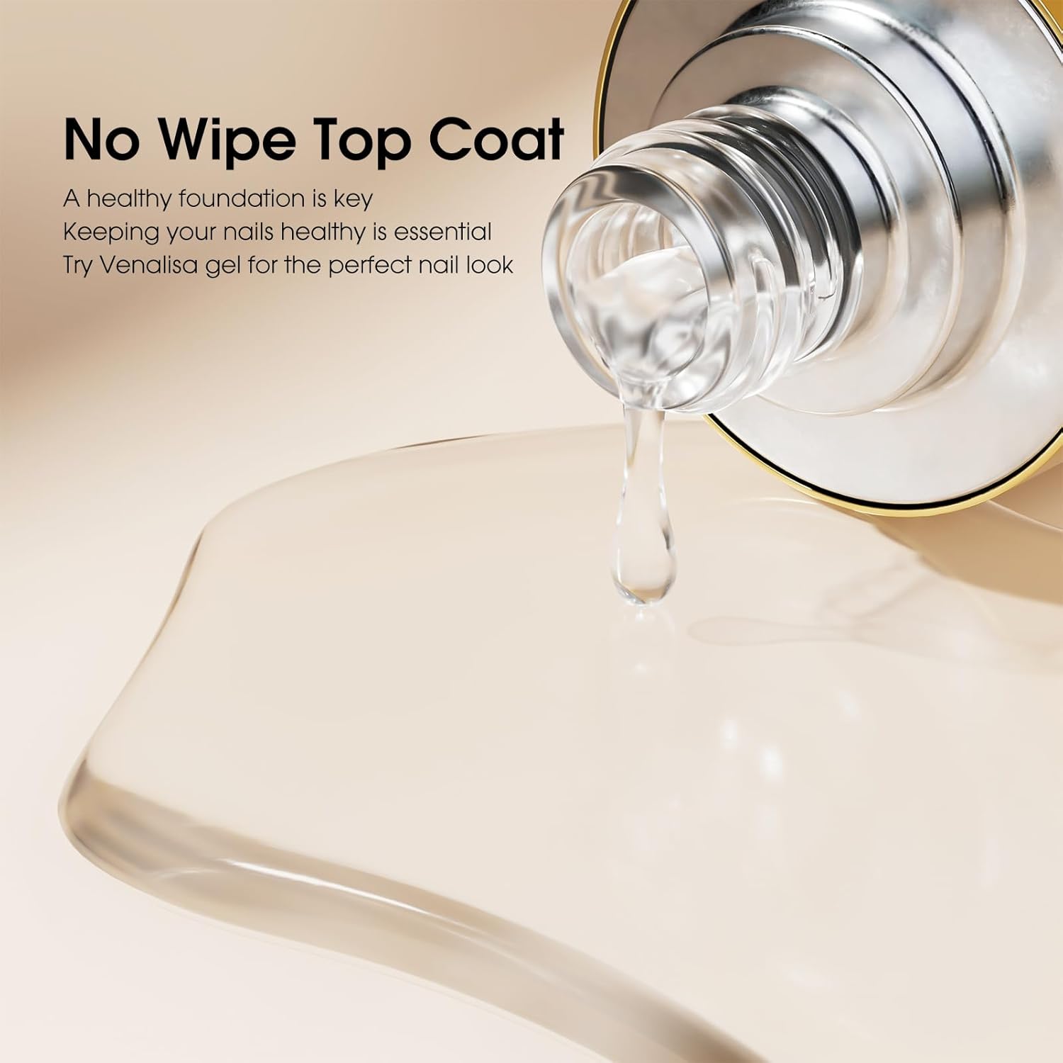 VENALISA 2 Pcs No Wipe Gel Top Coat Set- High Gloss Shiny Long Lasting Top Coat Clear Gel Nail Polish Kit, Soak Off Nail Art Home and Professional Manicure-BrightBean Baby