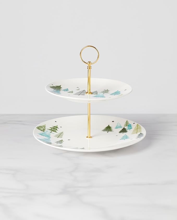 Lenox 894160 Balsam Lane 2-Tiered Server, Christmas & Holiday Hosting