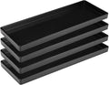 Set of 4 Rectangular Serving Plastic Platters 14 x 6 Inches Versatile Dishes for Entertaining, Perfect for Appetizers, Desserts, Cheese Boards, Charcuterie, and Sushi (Black)