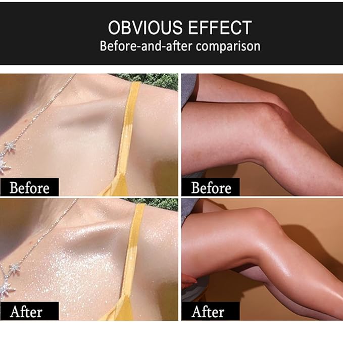 Shimmer Body Luminizer 5 Color Waterproof Smooth Face Body Glow Illuminator Non-sticky Liquid Body Highlight Illuminator for Face & Body & Leg (80 ML, 01 Pearl White)-BrightBean Baby