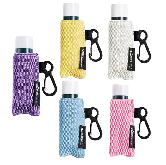 WKieason Lip Balm Sleeves Holder Keychain 5pcs Clip on Chapstick Keychain Holder Pouch Tight-Knit Elastic Lipstick Key Chain Holder-BrightBean Baby