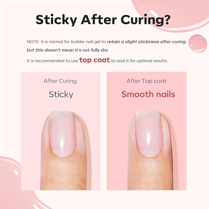 modelones Builder Nail Gel, 8-in-One Pink Shimmer Builder, Sparkle Glitter Pink Rubber Base Gel Polish LED Lamp Cured Hardener Color Base Strengthener Extension for Home DIY Salon Girls-BrightBean Baby