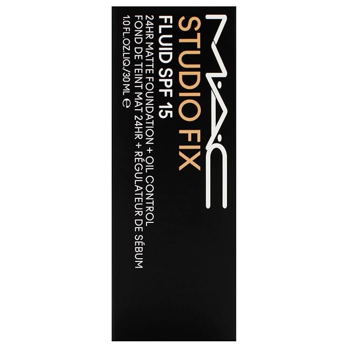 Studio Fix Fluid SPF 15 24Hr Matte Foundation Plus Oil Control - NC27 by MAC for Women - 1 oz Foundation-BrightBean Baby