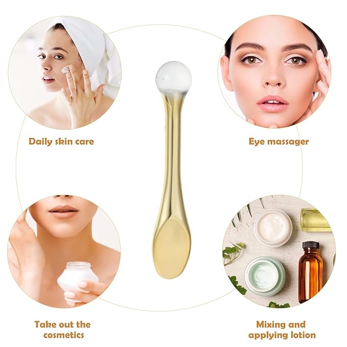 EXCEART 6pcs Metal Makeup Spatula Mini Spoon Eye Cream Massage Sticks Beauty Scoop for Facial Cosmetic Face Cream-BrightBean Baby