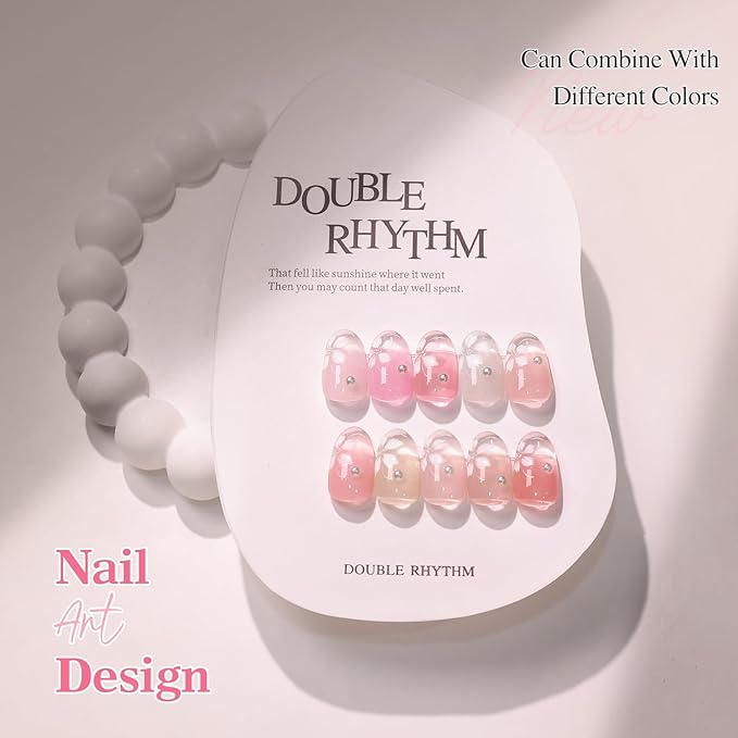 Double Rhythm 28Pcs 0.5Oz Gel Nail Polish Set Same Color Same Bottle Soak Off Gel Polish Kit Nail Art Manicure Salon DIY at Home for Women (Jelly Sheer Clear Collection-T24-8)-BrightBean Baby